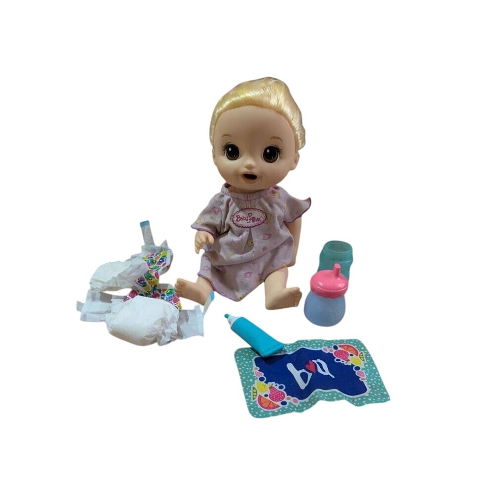 Hasbro Baby Alive Blonde Doll 2018 12 Inch with Bottles Diapers and Accessories